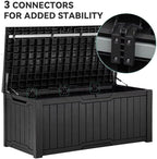 YITAHOME 120 Gallon Outdoor Storage Deck Box, Large Resin Patio Storage for Outdoor Pillows, Garden Tools and Pool-Supplies, Waterproof, Lockable (Black)