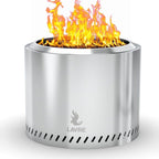15 Stainless Steel Smokeless Fire Pit, Outdoor Smokeless Firepit, Wood Burning Fire Pits for Camping, Bonfire, Low Smoke Firepit for Outside (Oblique Hole)