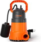 Cleartide Submersible Sump Pump with Tethered Float Switch, 1/2 HP Utility Water Pump, Electric Drain Pump Handles 3/8" Solids, 10 FT Cord