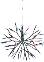 Alpine Corporation 10"H Indoor Christmas Snowflake Ornament with Multi-Colored LED Lights, Silver , Christmas Decoration