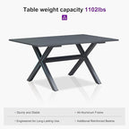 PURPLE LEAF 7 Pieces Outdoor Table and Chair Set Patio Furniture Set with Large Rectangular Table and 10 French Dining Chairs for Poolside Deck Colorful Patio Dining Set