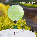 Stargarden Gazing Ball, 10 Inch Decorative Gazing Globe with Metal Ball Stand, Green Glass Balls, Indoor Outdoor Ornaments Gifts for Mom, Women