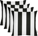 RSH DECOR: Sunbrella Square Throw Pillows Set of 4 | 17" x 17" | Water and Fade-Resistant Performance Fabric | Outdoor Pillow Covers with Down-Alternative Inserts | Cabana Classic