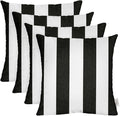 RSH DECOR: Sunbrella Square Throw Pillows Set of 4 | 24" x 24" | Water and Fade-Resistant Performance Fabric | Outdoor Pillow Covers with Down-Alternative Inserts | Cabana Classic