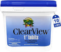 ClearView Chlorine Tablets 1 Inch 10 Lbs for Swimming Pools, 1" Chlorinating Tablets for Spa Hot Tub Chemicals Pool Chlorinating Sanitizer, Kills Bacteria Controls Algae, 10 Pounds
