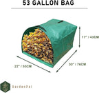 Gardenpal 2-pack Yard Waste Bags for Collecting Leaves, PE Gardening Bags, Lawn and Leaf Bags, Large Yard Dustpan-Type Garden Bag, Reuseable Garden Waste Container, 53 Gallon Per Bag