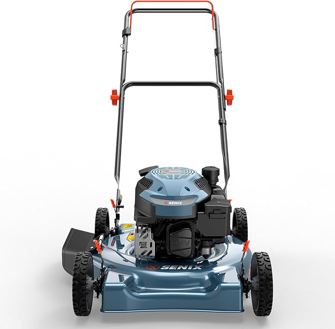 SENIX 144 cc Gas Lawn Mower, 20 inch 4-Cycle Push Mower, Side Discharge, 5 Position Cutting Height Adjustment, Low Noise & Fuel-Efficient for Lawn, Yard and Garden (LSPG-L5)