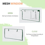 EAGLE PEAK Woven Replacement Cover for 8x6 Portable Walk-in Pop up Greenhouse, Front and Rear Roll-Up Zipper Entry Doors and 4 Roll-Up Side Windows (Frame Not Included), White