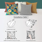 Magpie Fabrics Pack of 2 Outdoor Waterproof Throw Pillow Covers 18 x 18 Inch, Christmas Decorative Cushion Sham Pillowcase Shell for Garden Patio Tent Balcony Couch Sofa(Floral Green)