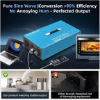 4000W Pure Sine Wave Power Inverter Voice Control AI Voice Assistant Support English 24V to 120V 60HZ with LCD Display, USB Port, for Car Home Laptop Truck