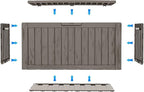 75 Gallon Deck Box, Resin Outdoor Indoor Waterproof Storage Box, Lockable Storage Box With Handle for Patio Furniture - Garden Tools - Swimming Pool Tools UV-Resistant, Grey
