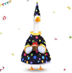 Happy Birthday Goose Outfit Porch Goose Outfits with Happy Birthday Cake Hat and Clothing for 23" Cement/Plastic Porch Goose Outdoor Statue Patio Yard Lawn Art