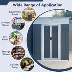 5' x 3' Outdoor Metal Storage Shed Outdoor Shed Galvanized Steel Garden Shed with Sliding Door and Window for Ventilation Storage Sheds House for Backyard Garden.（Grey）