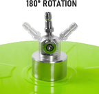 16" Pressure Washer Surface Cleaner with 4 Wheels, Coated Green Stainless Steel Power Washer Surface Cleaner for Driveway Sidewalk Patio, 1/4" Quick Connector 2 Extension Wand, 4000 PSI