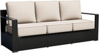 Outdoor Patio Furniture Aluminum Patio Sofa, All-Weather Metal Outdoor Couch with 6 Inch Thick Cushions for Garden, Outside and Porch (Beige, 1 PCS/Sofa)