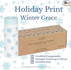 The Gardener's Daughter Compostable Trash Bags - 13 Gallon, 30 Count, Extra Strength, White, Drawstring Kitchen Waste Bag, BPI and TUV Certified, OK Home Compostable - (Winter’s Grace)