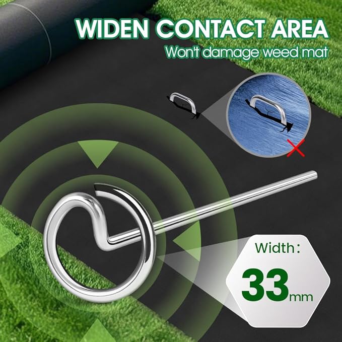 50pcs Landscape Fabric Pins, Bold 8 Gauge Galvanized Steel Garden Staples, Landscape Fabric Staples Tent Stakes Yard Stakes for Decoration Weed Barrier (50 X 6in)