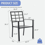 Outdoor Dining Chairs Set of 4, Aluminum Frame Stackable Patio Dining Chairs with Armrest, Wrought Iron Patio Bistro Chairs for Lawn, Backyard, Garden, Porch