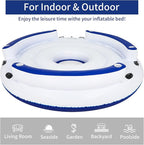 YUSING Inflatable Pool Floats, 2-3 Person Giant Pool Float Lounger with Cup Holder for Adults & Kids, Floating Island for Indoor & Outdoor