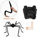 Halloween Giant Huge Spider, 4.1FT Large Foldable Spider Fake Hairy Spider Scary Decorations Halloween Spider Outdoor Yard