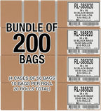 Aluf Plastics Heavy Duty 55 Gallon Trash Bags - (Large 200 Pack/w Ties) - 2 MIL Industrial Strength Plastic Drum Liners 38' x 58' Professional Black Garbage Bags for Construction, Contractors