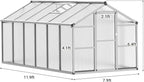 Greenhouse, Greenhouse for Outdoors, Polycarbonate Greenhouses with Quick Setup, Aluminum Frame and Roof Vent, Lockable Door for Backyard, Green Houses for Outside Garden Backyard, Patio