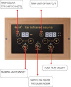 Infrared Sauna, 1 Person Infrared Sauna, Low EMF Indoor Sauna, Far Infrared Saunas for Home, 1050W,Canadian Hemlock,Smart Display,Bluetooth,Reading Lamp
