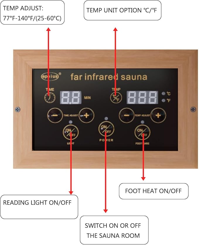 Infrared Sauna, 1 Person Infrared Sauna, Low EMF Indoor Sauna, Far Infrared Saunas for Home, 1050W,Canadian Hemlock,Smart Display,Bluetooth,Reading Lamp