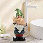 Funny Stop Garden Gnome - 6.2 Inch Resin Statue with Stop Sign, Humorous Outdoor Decor for Yard, Garden, Patio, Dog Poop Area & Trash Can Guardian