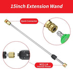 POHIR Pressure Washer Gun and 50FT Hose Kit, 3600 PSI Power Washer Gun Comes With 15in Extension Wand Parts 7 Nozzle Tips Quick Connect Set For Home Cleaning and Car Washing