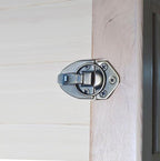 trust4care 3-Pack Hasp and Staple Lock for Steam Room Sauna Spa Wood Wall Panels - Repair Replacement Sauna Accessories, Rust-Resistant Durable Zinc Plated Security Buckle Latch Clamps (Brass)