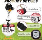 8 Pcs Porch Goose Accessories Porch Goose Sign Goose Police Hat Eyeglasses Ties Danger Guard Goose on Duty Warning Sign Goose Outfits Decor for Yard Porch Lawn