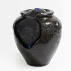 17.7 in. Glazed Pot Water Fountain with LED Light, Provide Indoor and Outdoor Water Features for Gardens、Backyard、Living Rooms、 Offices (Black Gold)