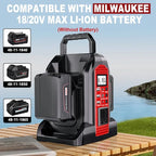 350W Power Inverter Compatible with Milwaukee18V Battery Power Supply Inverter DC 20V to AC 110~120V Pure Sine Wave Inverter with LED Light,AC,DC,Type-C,USB Port for Camping Emergency Travel