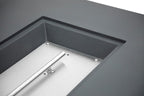 AMS Creations | Madison 60" Rectangular Natural Gas Outdoor Fire Pit Table | Dark Gray Concrete GFRC | Smooth Texture or Surface | Electronic Ignition | Outside Backyard Fireplace