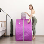 Smartmak Far Infrared Sauna, One Person at Home Portable Full Body SPA Tent with Heating Foot Pad and Portable Chair - Purple