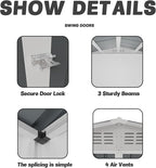 10x8 FT Outdoor Storage Shed,Metal Aluminum Tool Sheds,Heavy-Duty Sheds with Sloped Roof, Air Vent and Hinge Doors,Garden Shed Bike Shed for Backyard Patio Lawn,Cream White