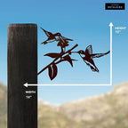 METALBIRD - Hummingbird Honeys - Outdoor Tree Ornaments in Corten Steel - Metal Art Proudly Made in The USA