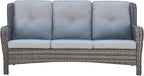 HUMMUH 3 Piece Patio Furniture Set All Weather Wicker Outdoor Sectional Sofa Manual Weaving Rattan High Curved Back Patio Couch with Ottomans