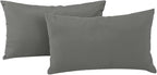 idee-home Outdoor Pillows with Inserts Included, Patio Outside Lumbar Pillows Waterproof Set of 2, 12 x 20 inch Dark Grey