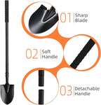 Small Shovel for Digging with Metal Handle, 43.7 Inch Heavy Duty Garden Shovel, Trench Shovels Ideal for Digging Gardening Trenching Planting Camping Transferring Scooping, Black