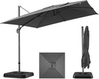 HOTIME 10x10 Patio Umbrella Cantilever Outdoor Umbrella Aluminum Offset Pool Umbrella with 360 Rotation for Garden Deck Pool Patio, Gray