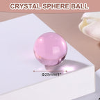 uxcell 25mm/1" Crystal Sphere Ball Glass Solid Decorative Sphere Crystal Ball Prop Ornament for Feng Shui Divination Fortune Telling Tabletop Fountain Decoration, Pink