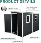 Outdoor Storage Shed, Metal Garden Shed with Double Doors, Galvanized Steel, Waterproof and Rustproof (8x4 FT Resin Shed)