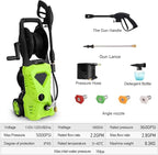 5000PSI Electric Pressure Washer 2025 2.8GPM High Power Washer with 4 Pressure Nozzle and Soap Bottle for Home, Car Washing, Fence Cleaning, Patio (Green)