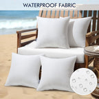 MIULEE Pack of 4 22x22 Inch Outdoor Pillow Inserts Waterproof Decorative Throw Pillow Insert, Square Lumbar Garden Pillow Form for Patio Sofa Couch