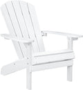 YEFU Adirondack Chair Weather Resistant: Outdoor Chair HIPS Plastic Adirondack Chairs - Patio Chairs with Wood Texture - Lawn Fire Pit Deck Porch Garden Chairs for Adults (White)