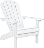 YEFU Adirondack Chair Weather Resistant: Outdoor Chair HIPS Plastic Adirondack Chairs - Patio Chairs with Wood Texture - Lawn Fire Pit Deck Porch Garden Chairs for Adults (White)