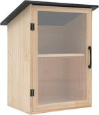 Outdoor Library Book Box - 2-Tier Literature Exchange Box Outdoor Book Storage Little Wood Cabinet with Shelf for DIY, Neighborhoods Community and Schools Sharing Books, Literature (Style 3)