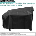 ZJYWSCH Grill Cover for Rec Tec Flagship XL 1400 Pellet Smoker Grill Offset Smoker Cover Outdoor Waterproof for RecTec RT-1400 Flagship 1400 Wood Pellet Grill Cover Heavy Duty